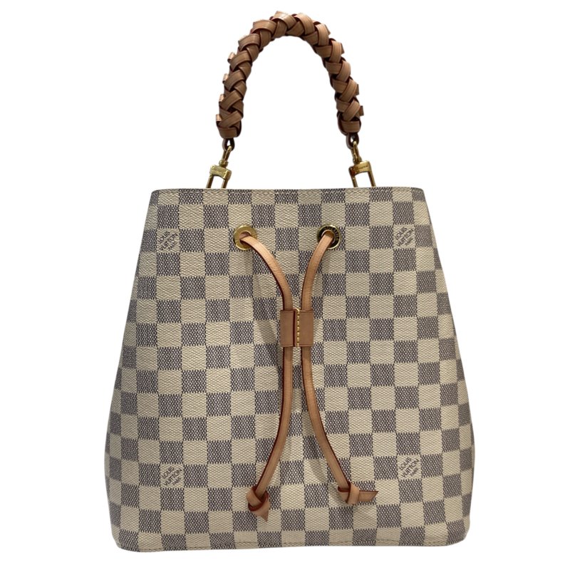 LOUIS VUITTON 路易威登 N40344 NEONOE 單肩包 水桶包 白色 棋盤格 PVC-1