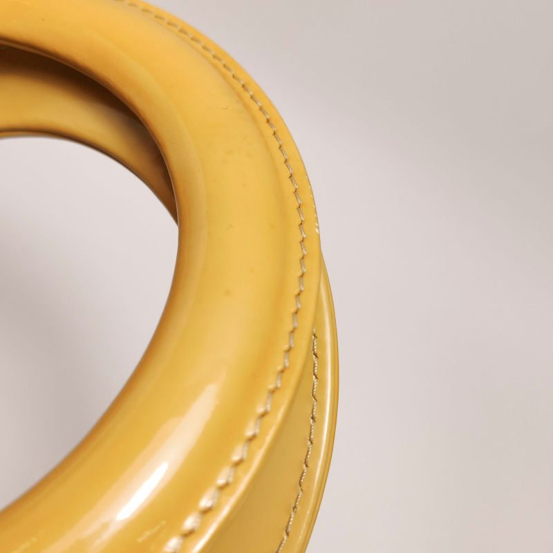 Dior Lady Dior戴妃包大號漆皮藤格紋字母Logo吊飾單肩包-18