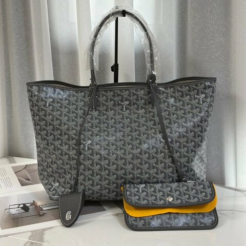 GOYARD 新版亞麻帆布Tote - 小號灰
