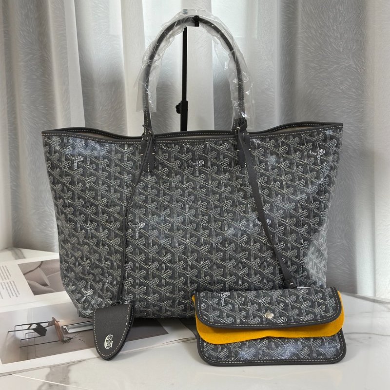 GOYARD 新版亞麻帆布Tote - 小號灰-0