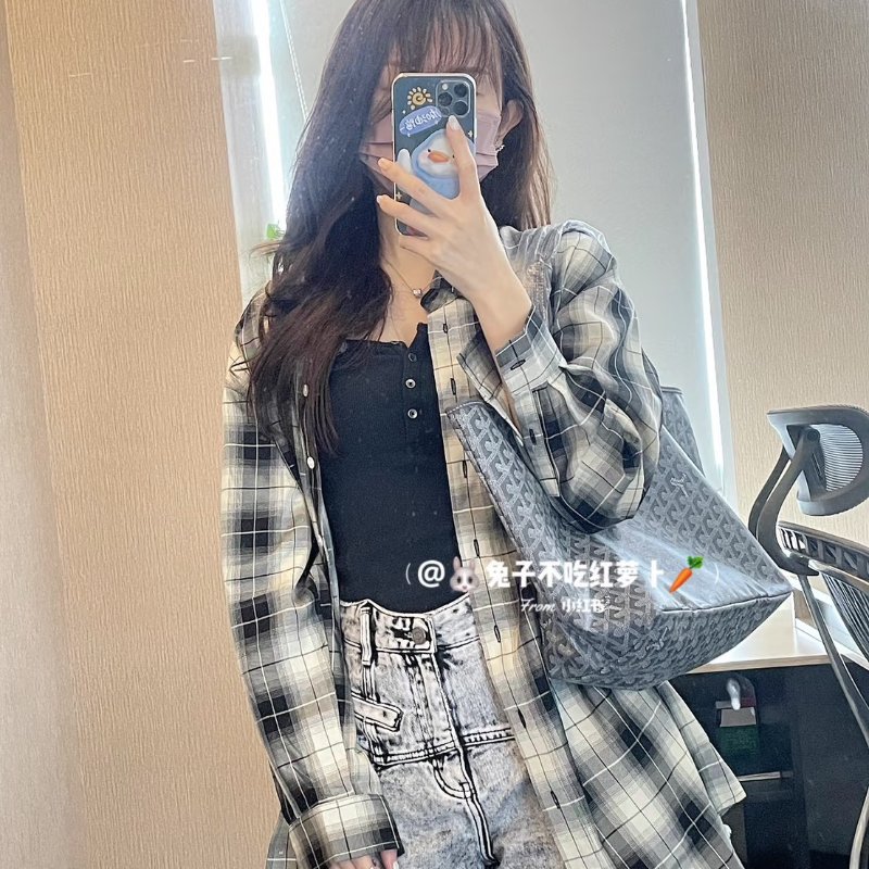 GOYARD 新版亞麻帆布Tote - 小號灰-9