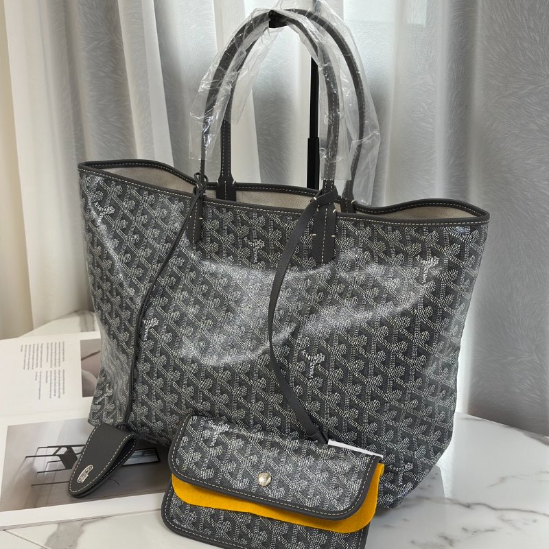 GOYARD 新版亞麻帆布Tote - 小號灰-11