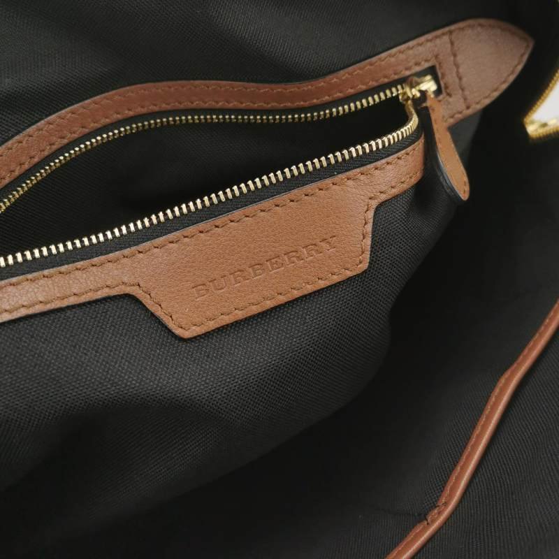 Burberry牛皮純色絎縫拉鏈斜挎包單肩包-7