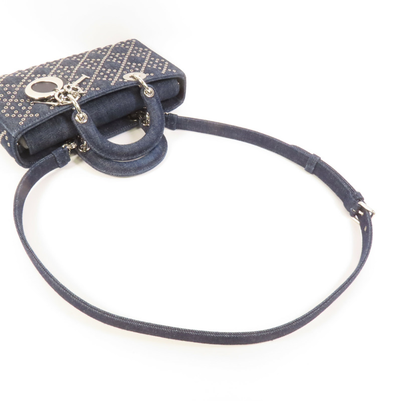 Dior Demin Lady D Joy銀扣手挽肩背兩用袋-5