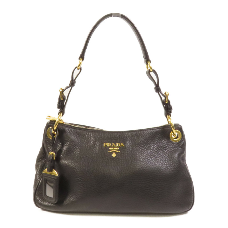 PRADA 牛皮皮革Shoulder Bag金扣肩背袋-0