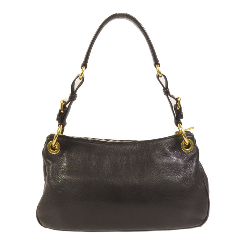 PRADA 牛皮皮革Shoulder Bag金扣肩背袋-1