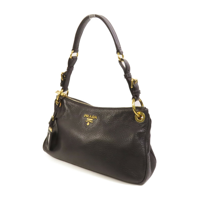 PRADA 牛皮皮革Shoulder Bag金扣肩背袋-2