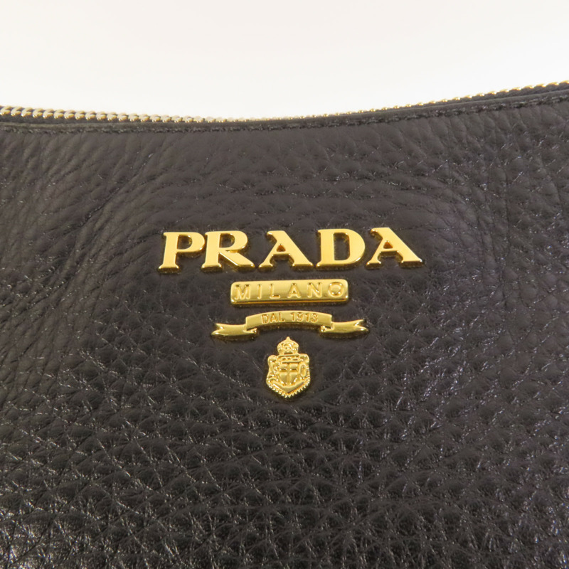 PRADA 牛皮皮革Shoulder Bag金扣肩背袋-5