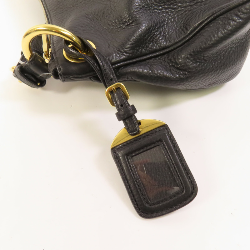 PRADA 牛皮皮革Shoulder Bag金扣肩背袋-6