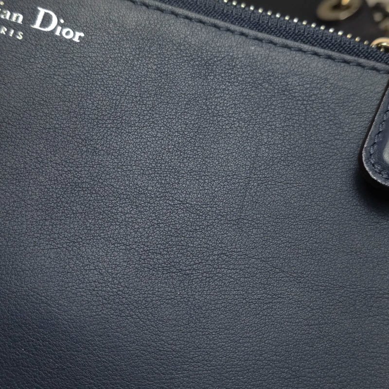 Dior Diorissimo中號牛皮蛇皮純色Dior字母吊飾子母包單肩包-24