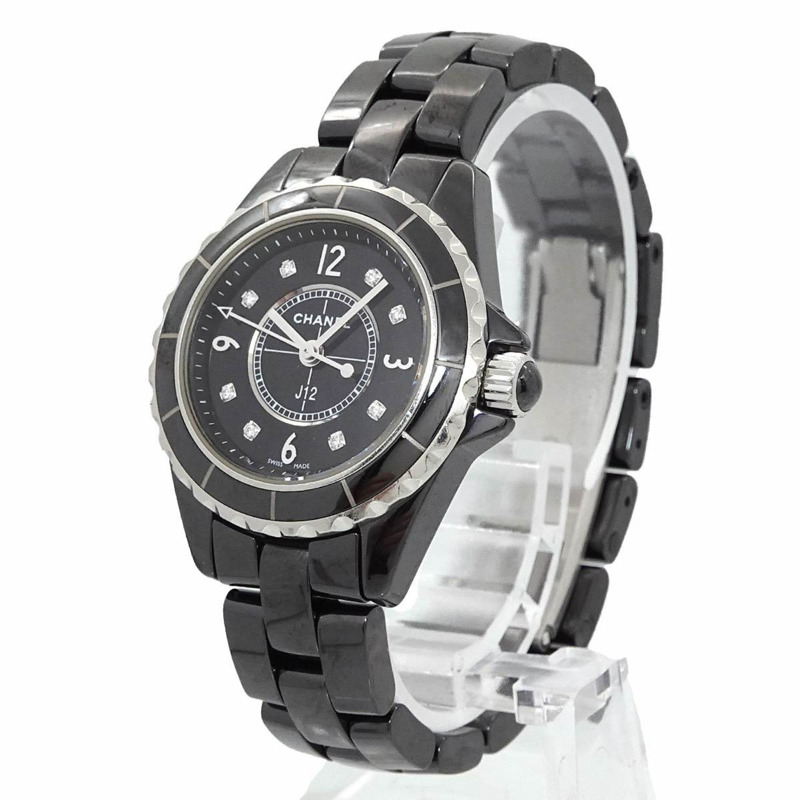 香奈兒 J12 29毫米 H2569 女士腕錶，鑲嵌8顆鑽石，黑色陶瓷錶殼，石英機芯-1
