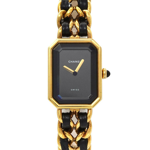 香奈兒 Premiere 女士腕錶，M 碼，H0001，黑金配色，石英機芯