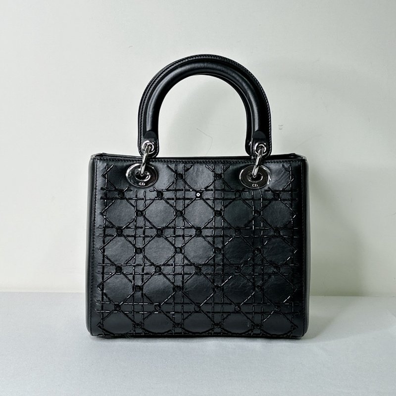 DIOR 黑色串珠五格黛妃包-1