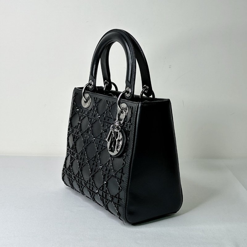 DIOR 黑色串珠五格黛妃包-2