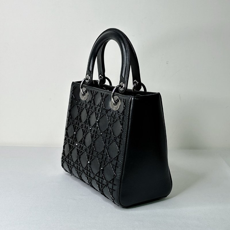 DIOR 黑色串珠五格黛妃包-4