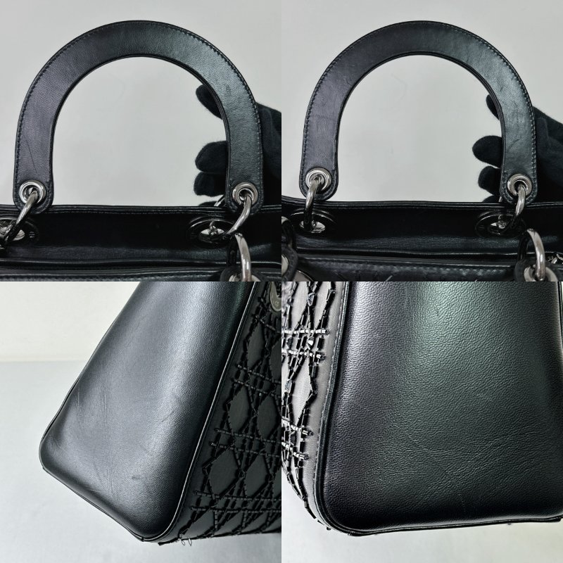 DIOR 黑色串珠五格黛妃包-8