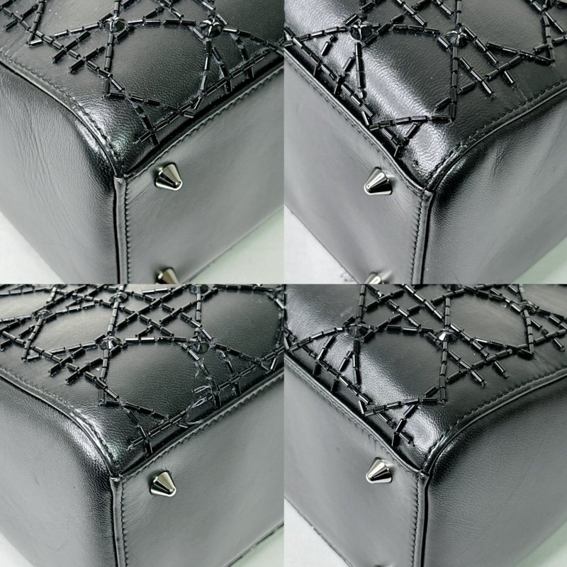 DIOR 黑色串珠五格黛妃包-11