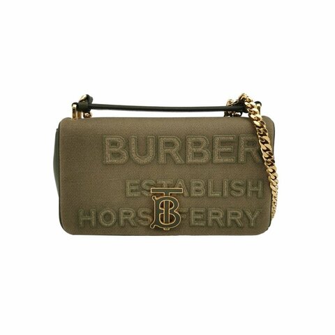Burberry Lola蘿納包小號羊皮帆布TB標識字母logo斜挎包單肩包