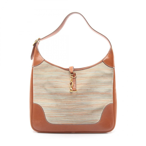 HERMES Trim 35 肩背包 Vibrato Barenia 皮革 灰棕色 Fauve GHW 二手 E