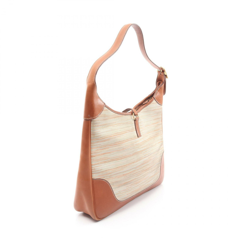 HERMES Trim 35 肩背包 Vibrato Barenia 皮革 灰棕色 Fauve GHW 二手 E-1