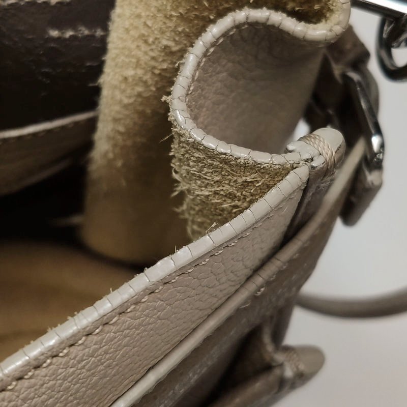 Loewe牛皮拼色logo標識金屬扣斜挎包單肩包-22