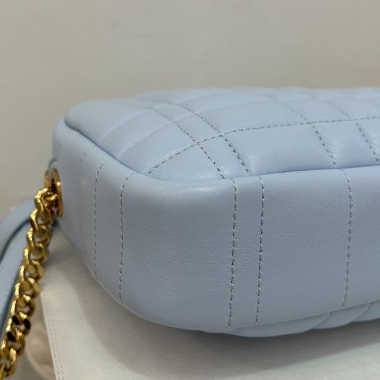 BURBERRY寶寶藍羊皮金釦LOLA相機包 -小-5