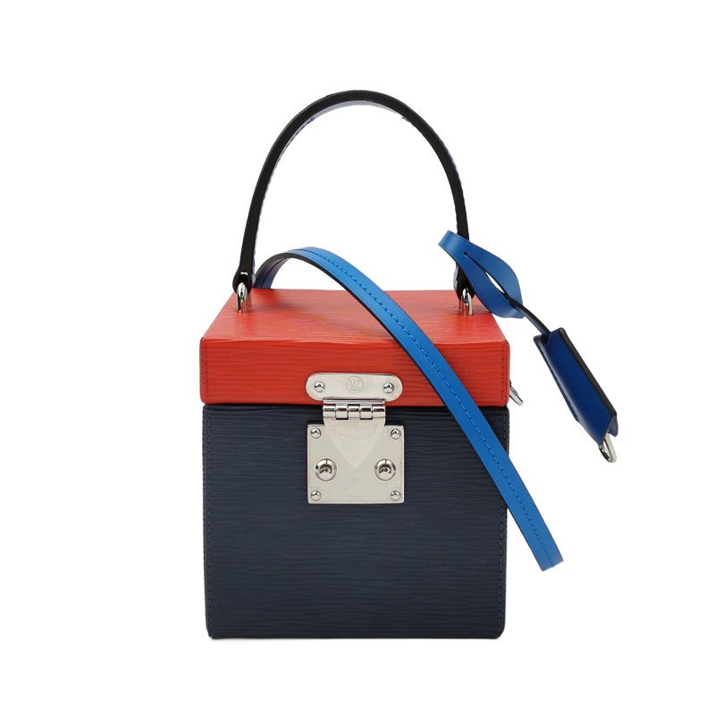 Louis Vuitton(LV)Bleecker牛皮撞色盒子包斜挎包單肩包晶片款-0