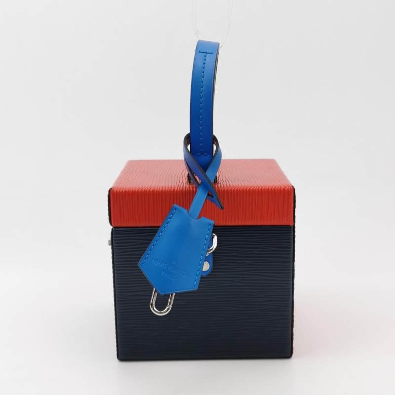 Louis Vuitton(LV)Bleecker牛皮撞色盒子包斜挎包單肩包晶片款-2