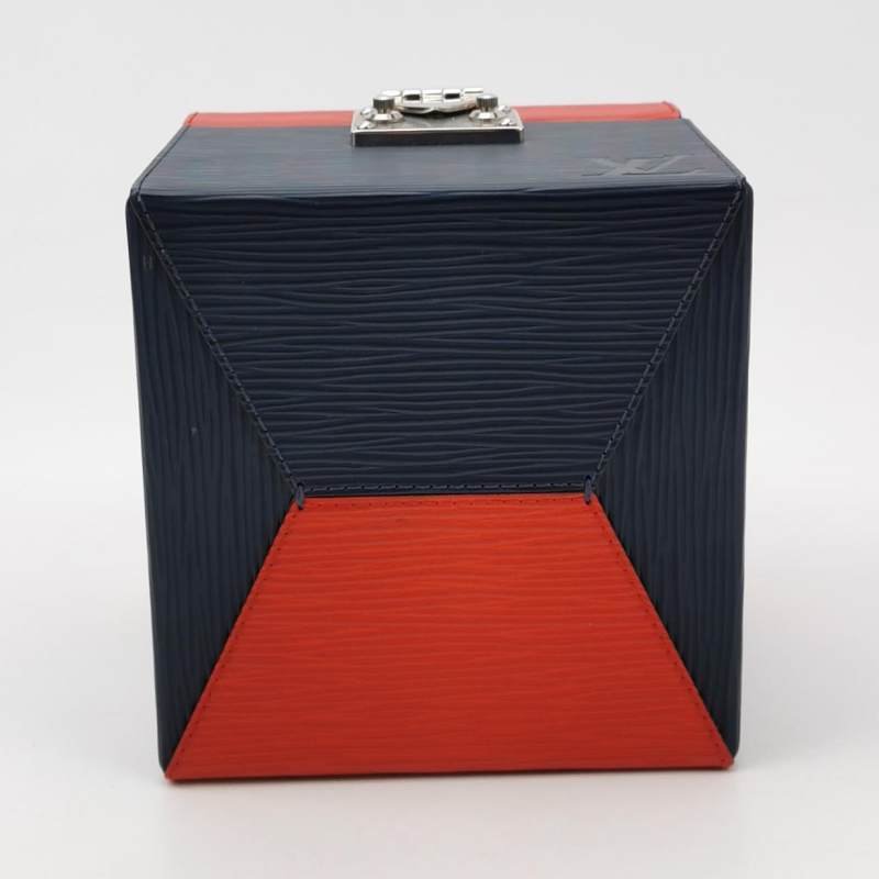 Louis Vuitton(LV)Bleecker牛皮撞色盒子包斜挎包單肩包晶片款-5