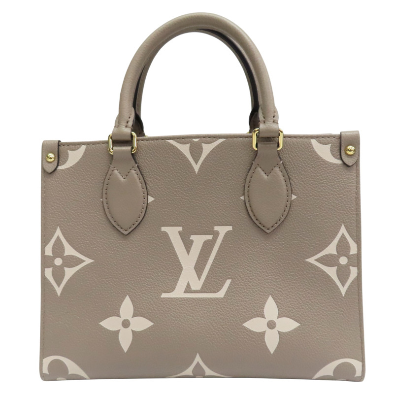 奶灰色 牛皮 OnTheGo PM 兩用包【LOUIS VUITTON LV 路易威登】 M45779-1