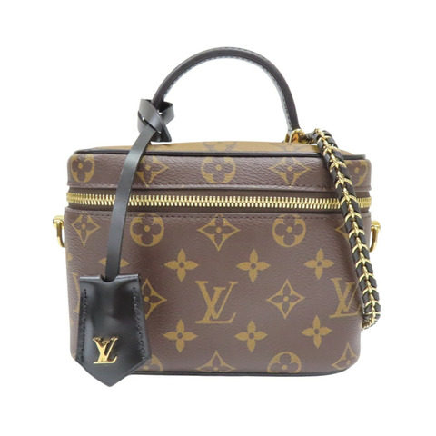 棕色 原花帆布 Vanity 兩用包 無鎖頭【LOUIS VUITTON LV 路易威登】 M45165