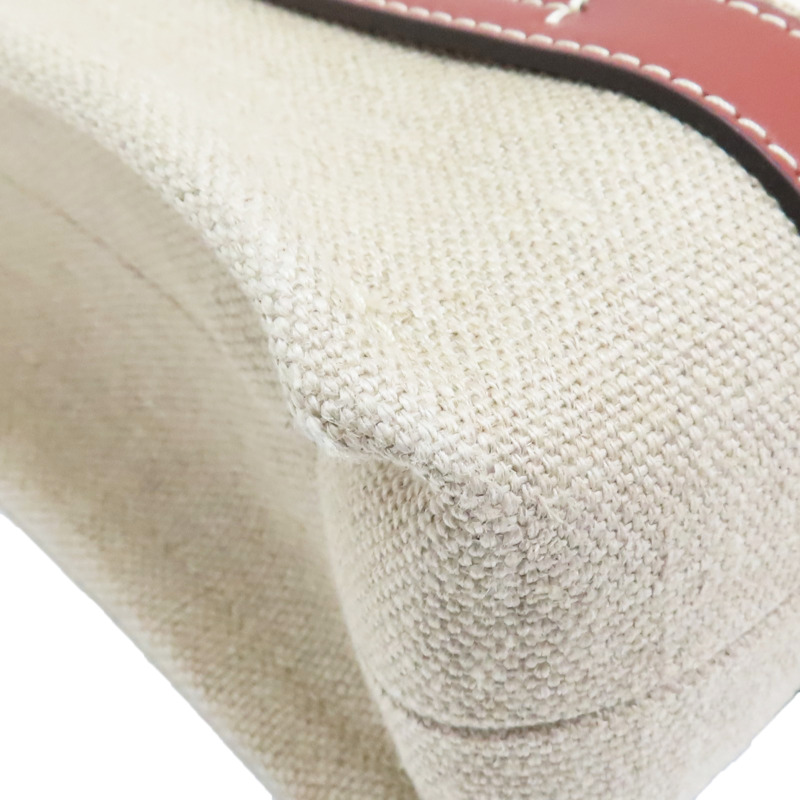 米色帆布 棕色牛皮 Woody Small tote 兩用包【Chloe 克羅伊】 CHC22AS397I269OU-9