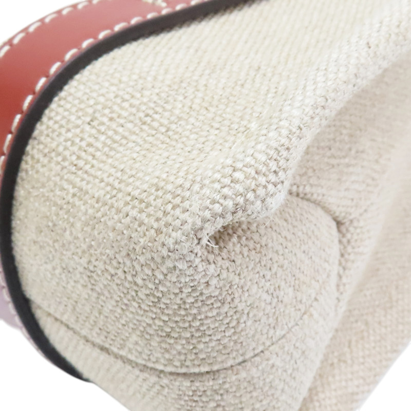 米色帆布 棕色牛皮 Woody Small tote 兩用包【Chloe 克羅伊】 CHC22AS397I269OU-10