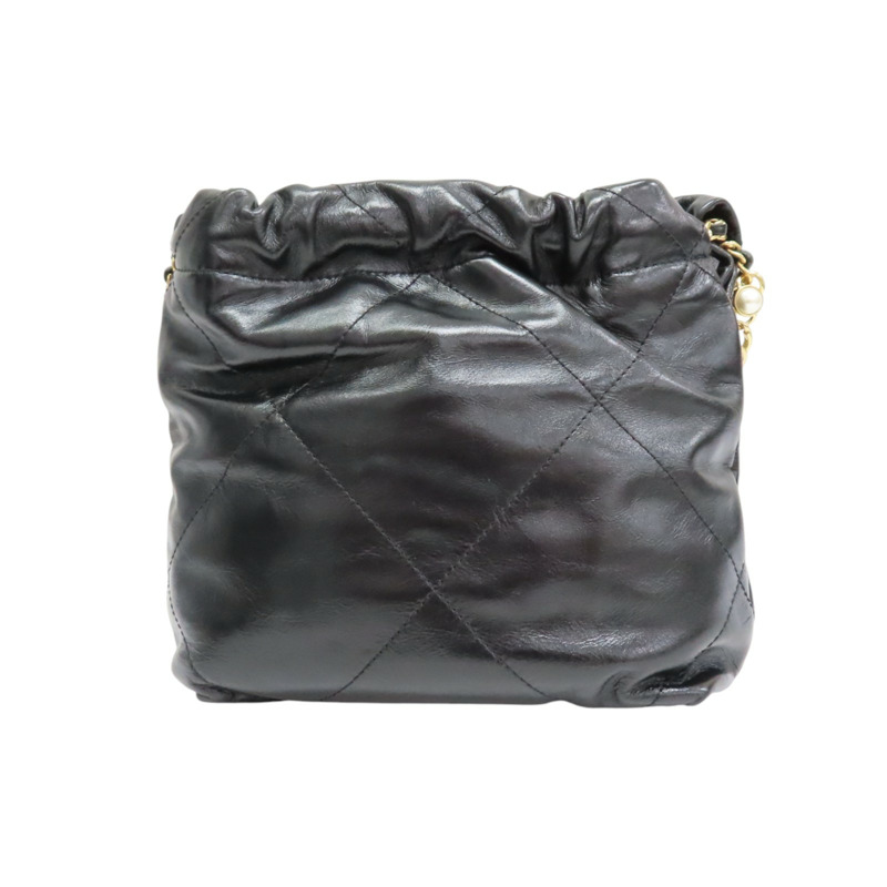 黑色 牛皮 Mini 鍊帶肩背包【CHANEL 香奈兒】 AS3980-1