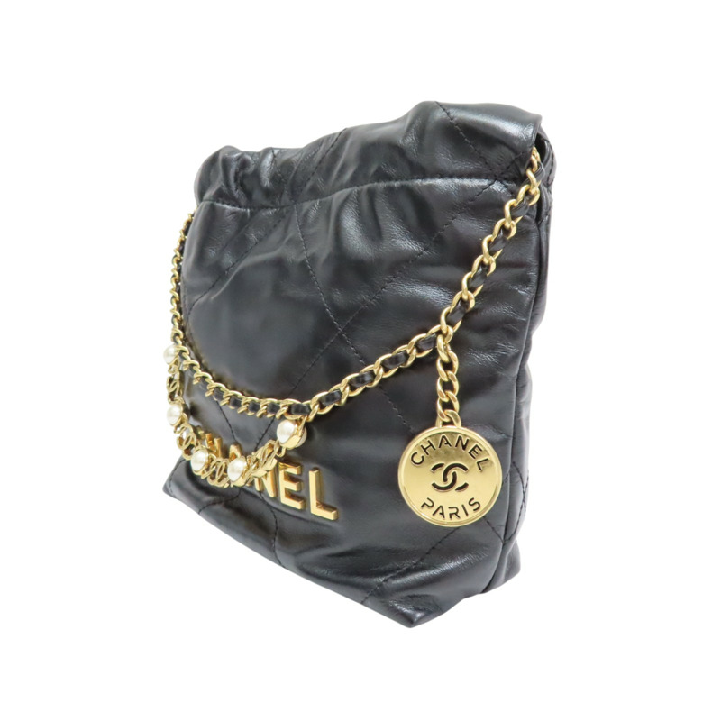 黑色 牛皮 Mini 鍊帶肩背包【CHANEL 香奈兒】 AS3980-2