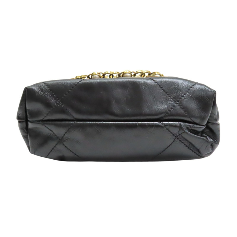 黑色 牛皮 Mini 鍊帶肩背包【CHANEL 香奈兒】 AS3980-3