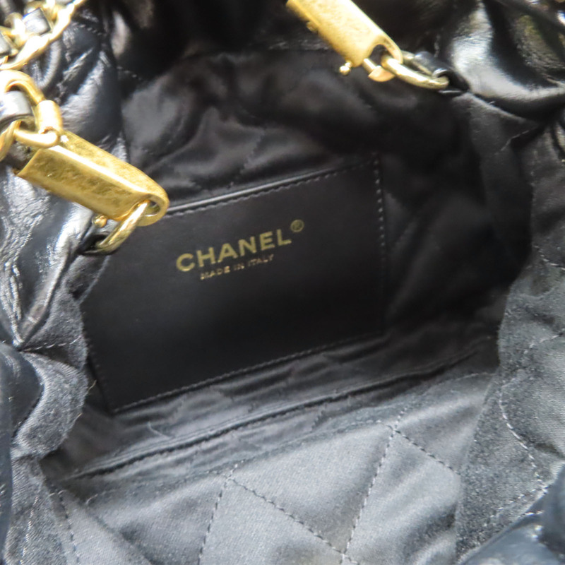 黑色 牛皮 Mini 鍊帶肩背包【CHANEL 香奈兒】 AS3980-4