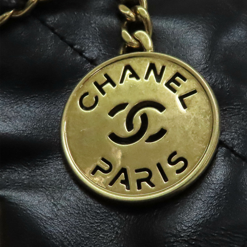 黑色 牛皮 Mini 鍊帶肩背包【CHANEL 香奈兒】 AS3980-7
