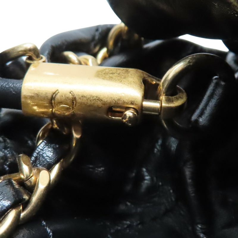 黑色 牛皮 Mini 鍊帶肩背包【CHANEL 香奈兒】 AS3980-15