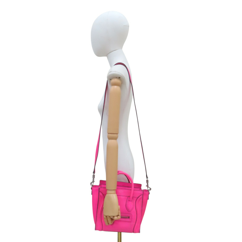 桃紅色 牛皮 Nano Luggage 兩用包【CELINE 賽琳】 189243DRU-9