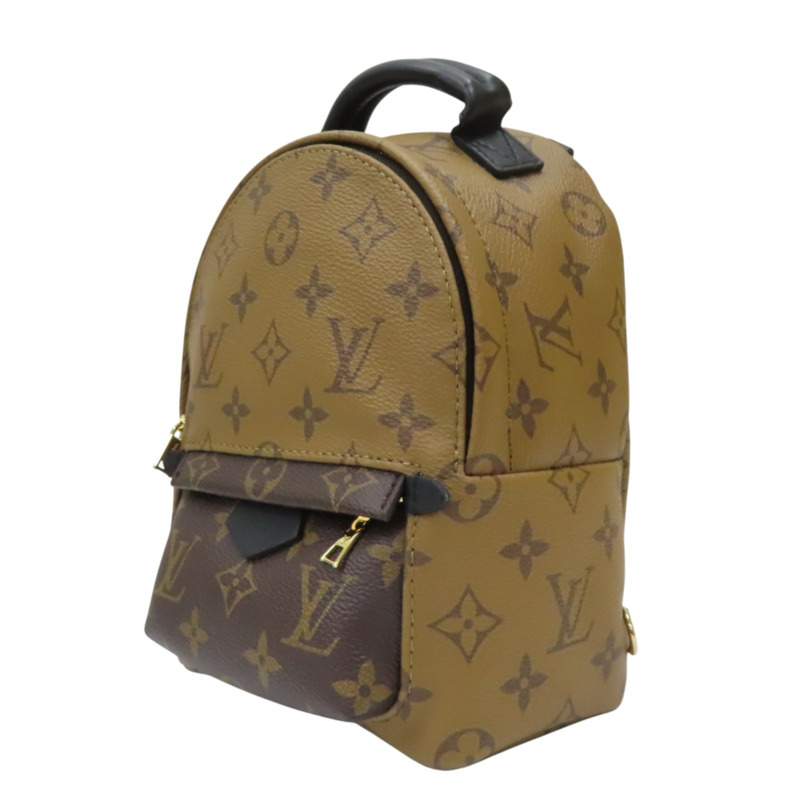 棕色 原花帆布 PALM SPRINGS MINI 後背包【LOUIS VUITTON LV 路易威登】 M42411-2