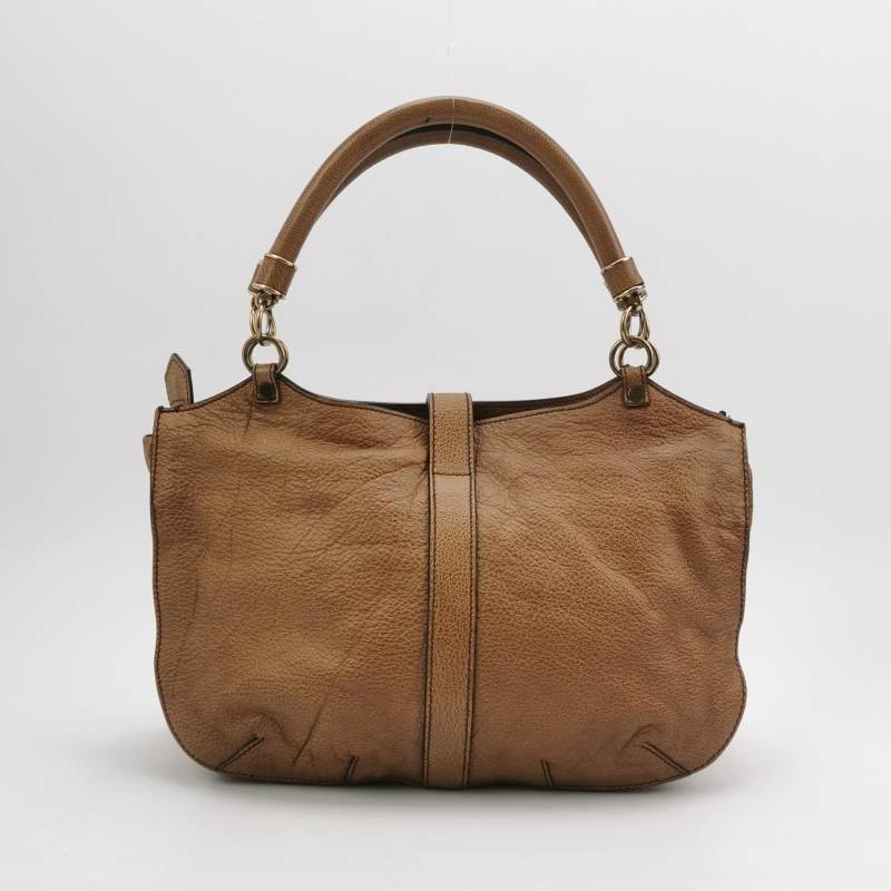 Burberry牛皮純色字母logo金屬扣單肩包-4