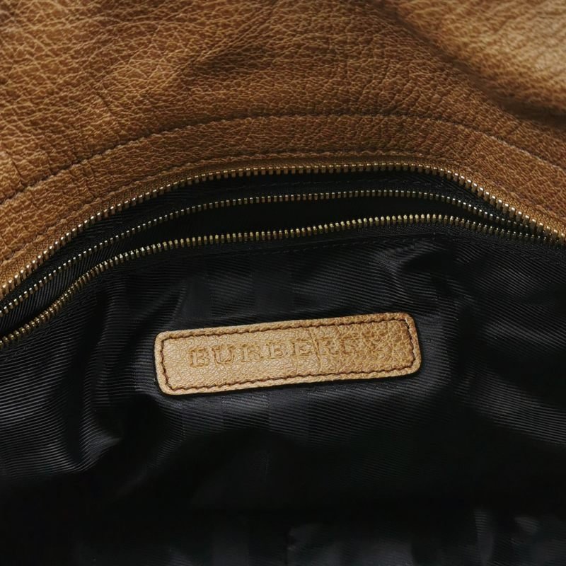 Burberry牛皮純色字母logo金屬扣單肩包-7