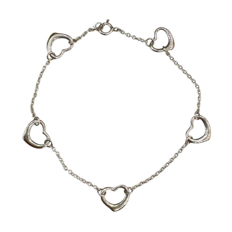 Tiffany & Co. 近全新純銀愛心手鏈-2
