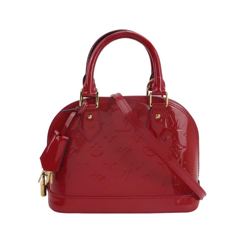 Louis Vuitton(LV)AlmaBB漆皮壓紋拉鏈貝殼包斜挎包單肩包-0