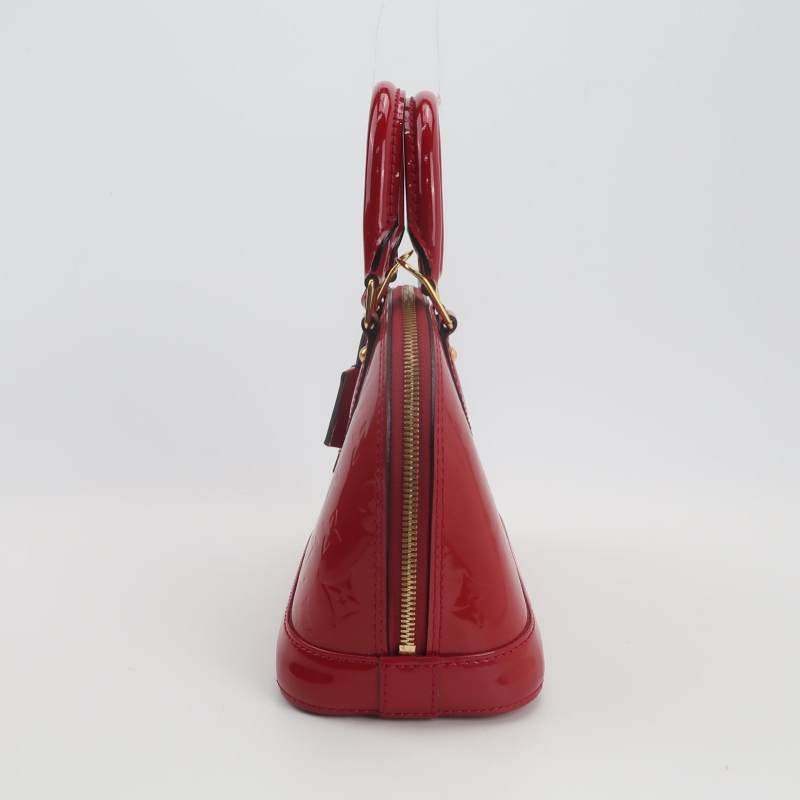 Louis Vuitton(LV)AlmaBB漆皮壓紋拉鏈貝殼包斜挎包單肩包-2