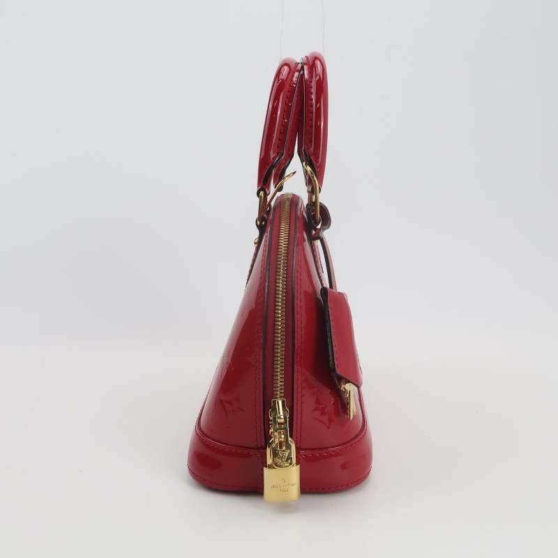 Louis Vuitton(LV)AlmaBB漆皮壓紋拉鏈貝殼包斜挎包單肩包-3