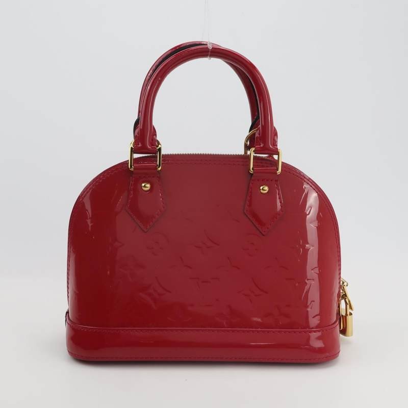 Louis Vuitton(LV)AlmaBB漆皮壓紋拉鏈貝殼包斜挎包單肩包-4