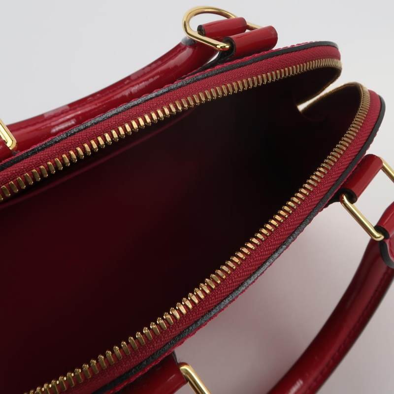 Louis Vuitton(LV)AlmaBB漆皮壓紋拉鏈貝殼包斜挎包單肩包-6