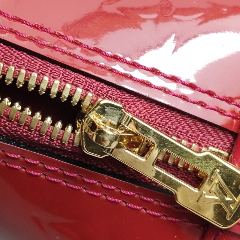 Louis Vuitton(LV)AlmaBB漆皮壓紋拉鏈貝殼包斜挎包單肩包-10